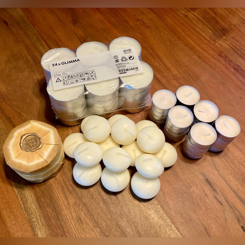 Assorted collection of 65 candles